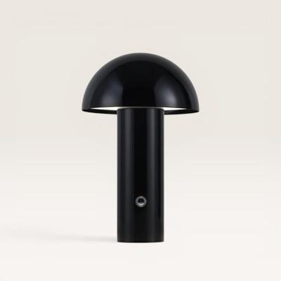 LED Tafellamp Noryn nero - Zwarte dim- en oplaadbare paddenstoel lamp van metaal - Voor binnen