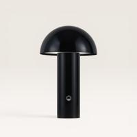 LED Tafellamp Noryn nero - Zwarte dim- en oplaadbare paddenstoel lamp van metaal - Voor binnen - thumbnail