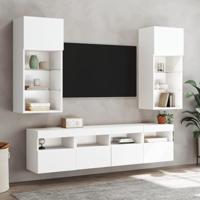 Tv-wandmeubels met LED-verlichting 2 st 40x30x40 cm wit - thumbnail