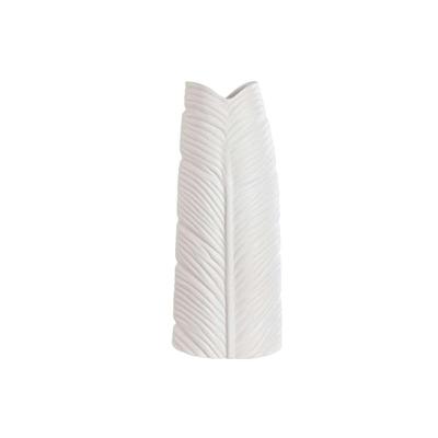 Vaas Home ESPRIT Wit Keramiek Tropisch Blad van een plant 21 x 10 x 50 cm Vaas Home ESPRIT Wit Keramiek Tropisch Blad van een plant 21 x 10 x 50 cm