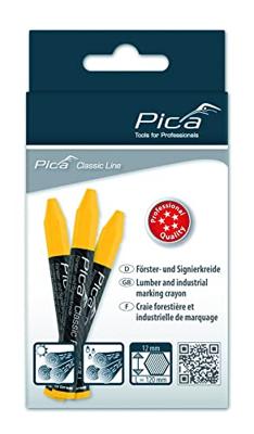 Pica 590/44 Markeerkrijt PRO 12x120mm geel, 12 stuks aftekenkrijt