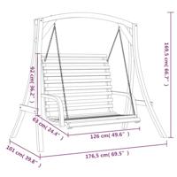 Schommelbank vurenhout met teak afwerking - thumbnail