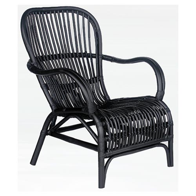 Stoel Bandung Spider rotan zwart Van der Leeden - Van der leeden