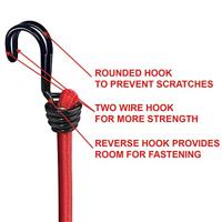Masterlock Set of 4 mini bungees with metal hook 25cm - 3018EURDAT - thumbnail