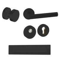 Hardbrass Voordeurset Piano rond SKG3 met kerntrekbeveiliging- zwart - thumbnail