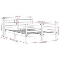 Bedframe met hoofdeinde zonder matras 140x190 cm wit - thumbnail