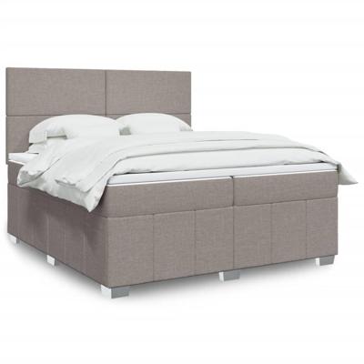 Boxspring met matras stof taupe 200x200 cm