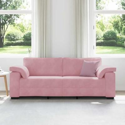 3-zitsbank roze 220x77x82 cm fluweel