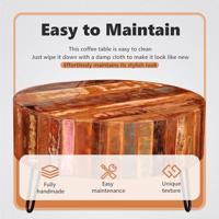 Salontafel rond massief gerecycled hout - thumbnail