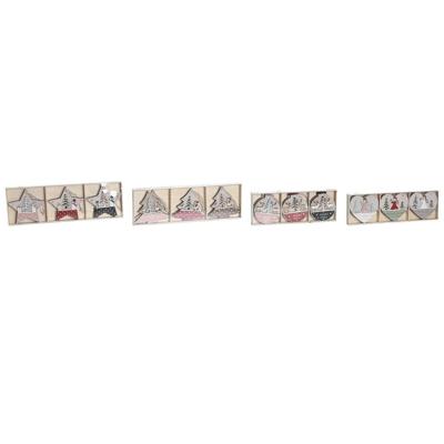 Ophangdecoratie DKD Home Decor Rood Roze Hout 23 x 1,5 x 9 cm (6 Onderdelen) (4 Stuks) Ophangdecoratie DKD Home Decor Rood Roze Hout 23 x 1,5 x 9 cm (6 Onderdelen) (4 Stuks)