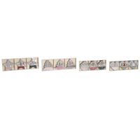 Ophangdecoratie DKD Home Decor Rood Roze Hout 23 x 1,5 x 9 cm (6 Onderdelen) (4 Stuks) - thumbnail