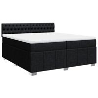 Boxspring met matras stof zwart 160x200 cm - thumbnail
