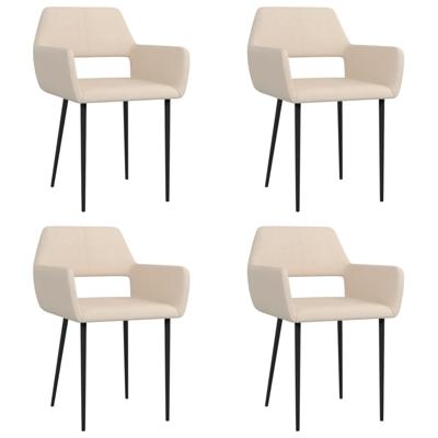 vidaXL Eetkamerstoelen 4 st stof crème vidaXL Eetkamerstoelen 4 st stof crème