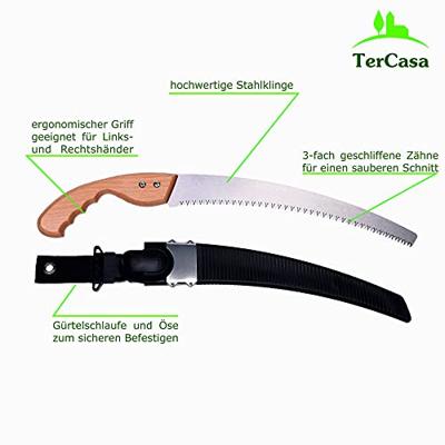 TerCasa JU-998500 Tuinzaag Gebogen Blad 33 cm met Kunststof Houder