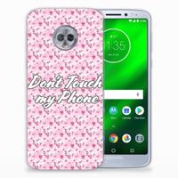 Motorola Moto G6 Plus Silicone-hoesje Flowers Pink DTMP - thumbnail