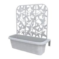 Bama fioriera bloem-balkonbakken privacy 60x22x64 cm 2 stuks wit - thumbnail