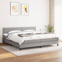Boxspring met matras stof lichtgrijs 180x200 cm - thumbnail
