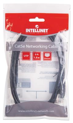Intellinet 338387 RJ45 Netwerkkabel, patchkabel CAT 5e U/UTP 1.50 m Zwart 1 stuk(s)
