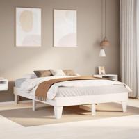 Bedframe zonder matras massief grenenhout wit 160x200 cm - thumbnail