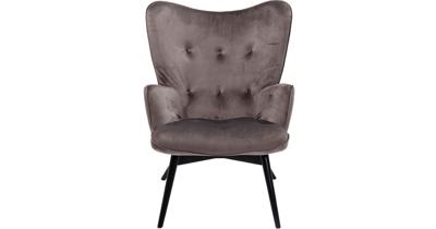 Kare Design Vicky Fauteuil - Fluweel Grijs Kare Design Vicky Fauteuil - Fluweel Grijs