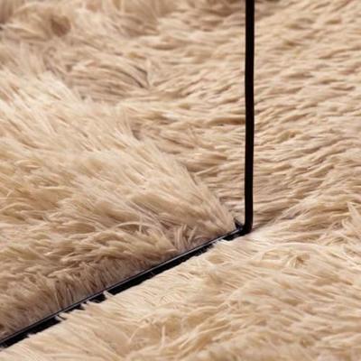 Hoogpolig vloerkleed NAVARRA 120x120 cm polyester beige