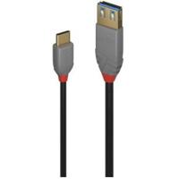 LINDY 36895 USB-kabel USB 3.2 Gen1 USB-A bus, USB-C stekker 0.15 m Zwart Afgeschermd (drievoudig) - thumbnail
