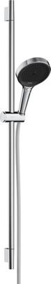 Hansgrohe Rainfinity doucheset 130 3jet met glijstang S Puro 90 cm, push-schuifstuk en Designflex textiel doucheslang 160 cm, chroom
