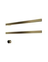 Hotbath &MORE set van 2 rails RAS80 SQUARE 80 cm met separate schakelaar en inbouw element Geborsteld Messing PVD (RAS80-2BBP) - thumbnail