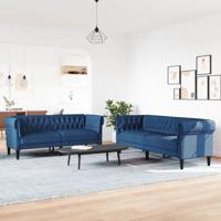 3-delige Loungeset stof blauw - thumbnail