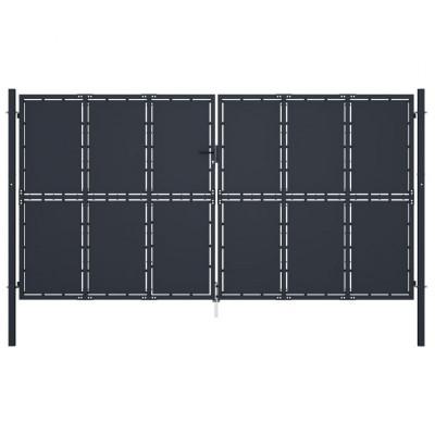 Tuinpoort staal 400x175 cm antraciet