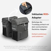 Newlooxs Vigo double fietstas - sportief, waterafstotend, zwart/grijs - thumbnail