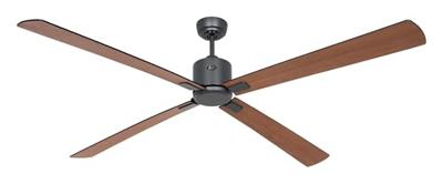 CasaFan ECO NEO III 180-4 BG-SW/TK WiFi Flügel Schwarz/Teak Plafondventilator 28 W (Ø x h) 180 cm x 360 mm Basaltgrijs Met afstandsbediening, Timer, Met