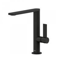 Wastafelmengkraan Tres Project 1-Hendel Uitloop Recht 22 cm Rond Mat Zwart Tres - thumbnail