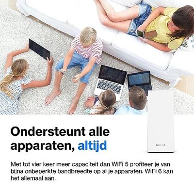 Linksys Mx5300-Eu Velop Mx5300 Triple Band Wi-Fi 6 (Ax) Multiroom Intelligent Mesh-Systeem,één maat