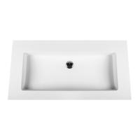 Wastafel Boss & Wessing Zonder Kraangat 45.5x77 cm Solid Surface Wit Boss & Wessing - thumbnail