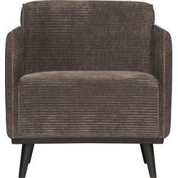 WOOOD Fauteuil 'Statement' Met Armleuning, Rib, kleur Taupe