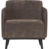 WOOOD Fauteuil 'Statement' Met Armleuning, Rib, kleur Taupe - thumbnail