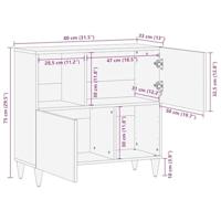 Dressoir 80x33x75 cm massief mangohout - thumbnail