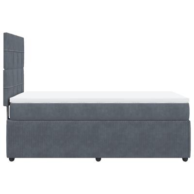 Boxspring met matras fluweel donkergrijs 120x190 cm