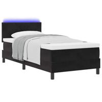 Boxspringbed met matras en LED fluweel zwart 100x200 cm - thumbnail