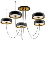 Artinox - Medusa Hanglamp / Plafondlamp zwart goud - thumbnail