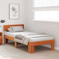 Bedframe met hoofdeinde Wasbruin 75 x 190 cm Massief grenenhout - thumbnail