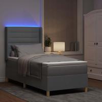 Boxspringbed met matras Lichtgrijs 80 x 200 cm Stof - thumbnail