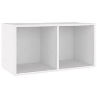 VidaXL Opbergbox voor lp's 71x34x36 cm bewerkt hout wit - thumbnail