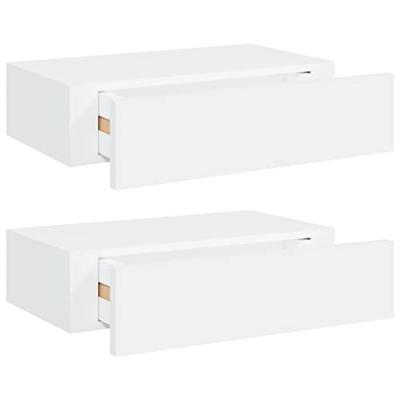 VidaXL Wandschappen 2 st met lade 40x23,5x10 cm mdf wit