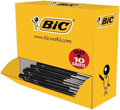 100x Bic M10 balpen zwart medium