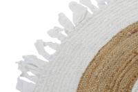Tapijt DKD Home Decor 140 x 140 x 1 cm Natuurlijk Beige Bruin Polyester Katoen Tropisch Jute Franjes - thumbnail