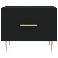 Salontafels 2 st 50x50x40 cm bewerkt hout zwart - thumbnail