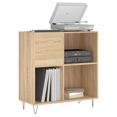 Platenkast 84,5x38x89 cm bewerkt hout sonoma eikenkleurig