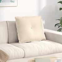 Rugkussen Crme 60 x 50 cm Katoen Stof - thumbnail